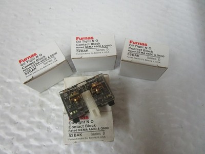 NEW LOT OF 4 FURNAS OIL TIGHT N O CONTACT BLOCK 52BAK SER D