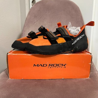 Mad Rock Flash Climbing Shoes Mens EU 42.5 US 9.5 Orange Black Suede