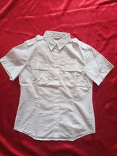 AKRIS * Hemd-Bluse * weiß * Flugzeug-Uniform * Größe 38 * kurzärmlig