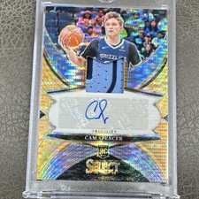 Panini Select Rookie Jersey Autographs Cam Spencer Grizzlies Neon Orange Prizm …