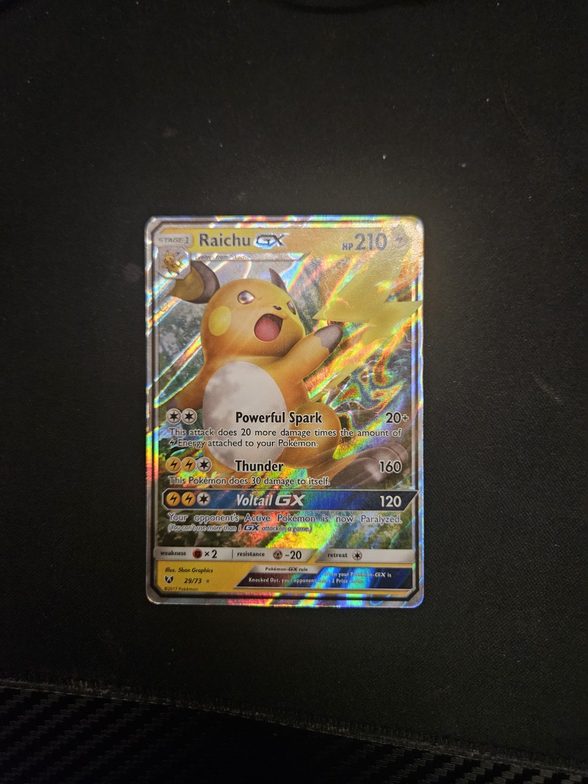 Raichu GX 29/73 Shining Legends Holo Card Near Mint Condition
