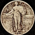 1929 P Standing Liberty Quarter 90% Silver U.S. Coin VF
