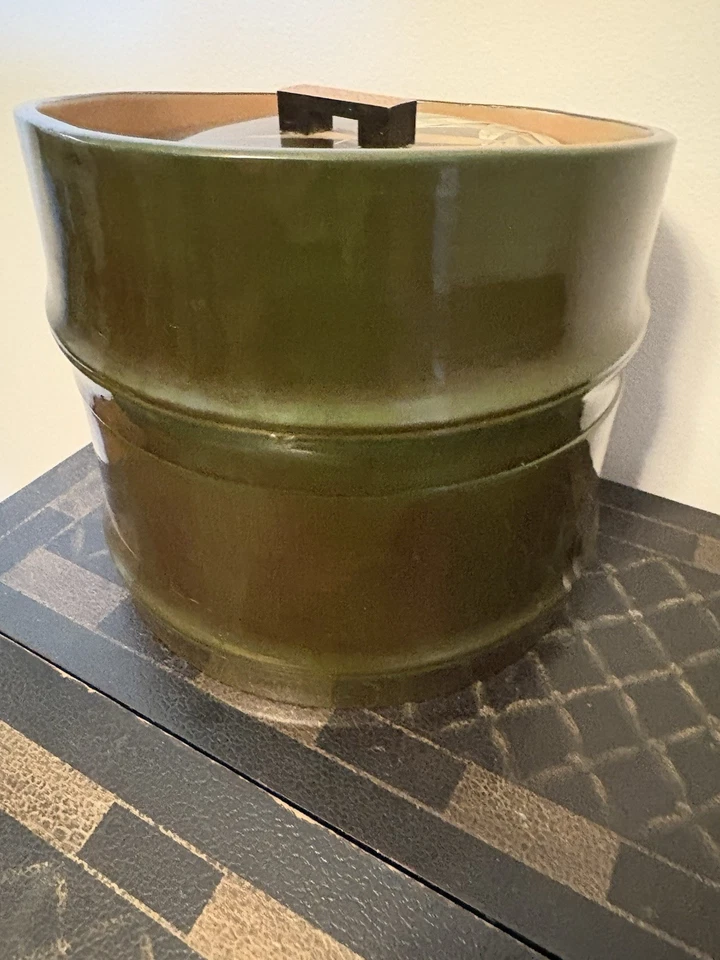 Bento Japanese Lunch Box 2 Layer Wood Lacquered Bamboo Gold Applied Design Brown - Image 3 of 4