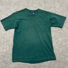 Honors Pocket T-Shirt Mens Large Green Vintage Single Stitch Made in USA Cotton