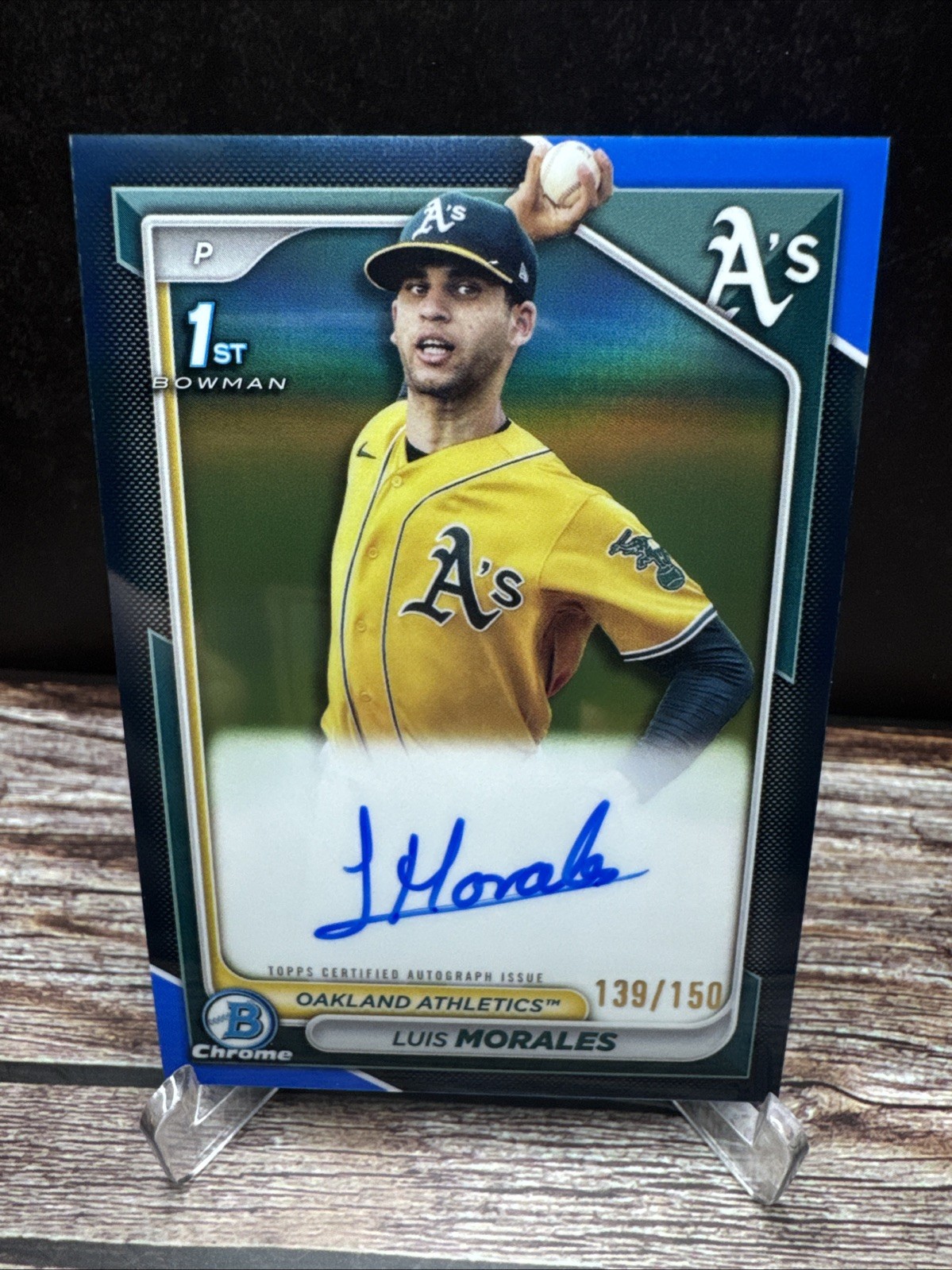 2024 Bowman Chrome Luis Morales Blue Refractor Prospect Auto /150 #CPA-LM (RC)