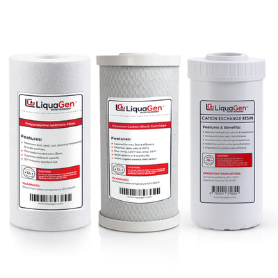 Big Blue 4.5''x10'' 3-Stage Water Filter Sediment Carbon Block Resin Cartridge