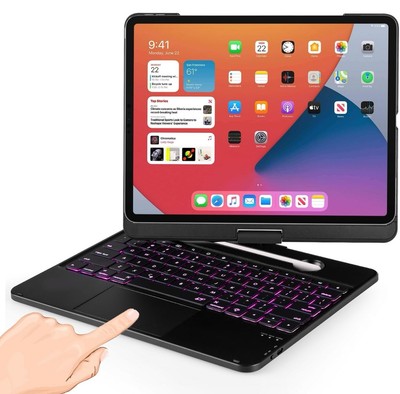Keyboard Case for Ipad Air 12.9 13 Inch M2, Mulit Touchpad Backlight 360 Rotate