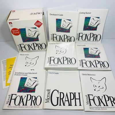 Microsoft Visual Fox Pro Professional Edition VERSION 2.5 -1993 Book Set-VINTAGE