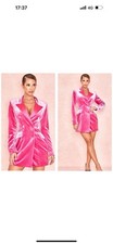 House Of CB pink Velvet Blazer Dress Size Medium Worn Once And Dry Cleaned