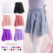 Damen Ballettrock Wickelrock Ballett Röcke Chiffon Röckchen Tanzrock Tanz Kostüm