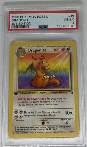 Dragonite (1st Edition) graded PSA 4 for sale on eBay