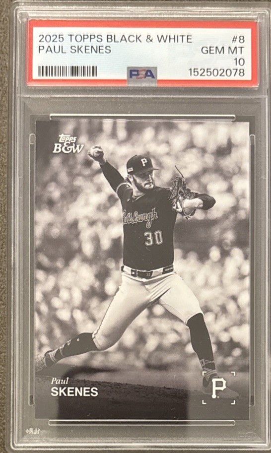 2025 TOPPS BLACK & WHITE #8 PAUL SKENES PSA 10