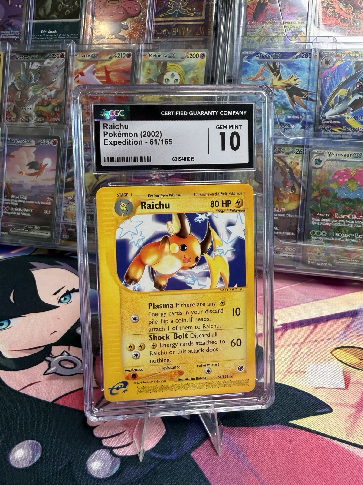 POKEMON RAICHU 61/165 2002 EXPEDITION CGC 10