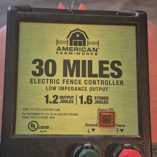 American FarmWorks 30 Mile Electric Fence Controller Low Impedance 1.2J Output
