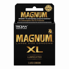 Trojan Magnum XL Lubricated Large Size Latex Male Condoms 3 Count 3-Pack 
