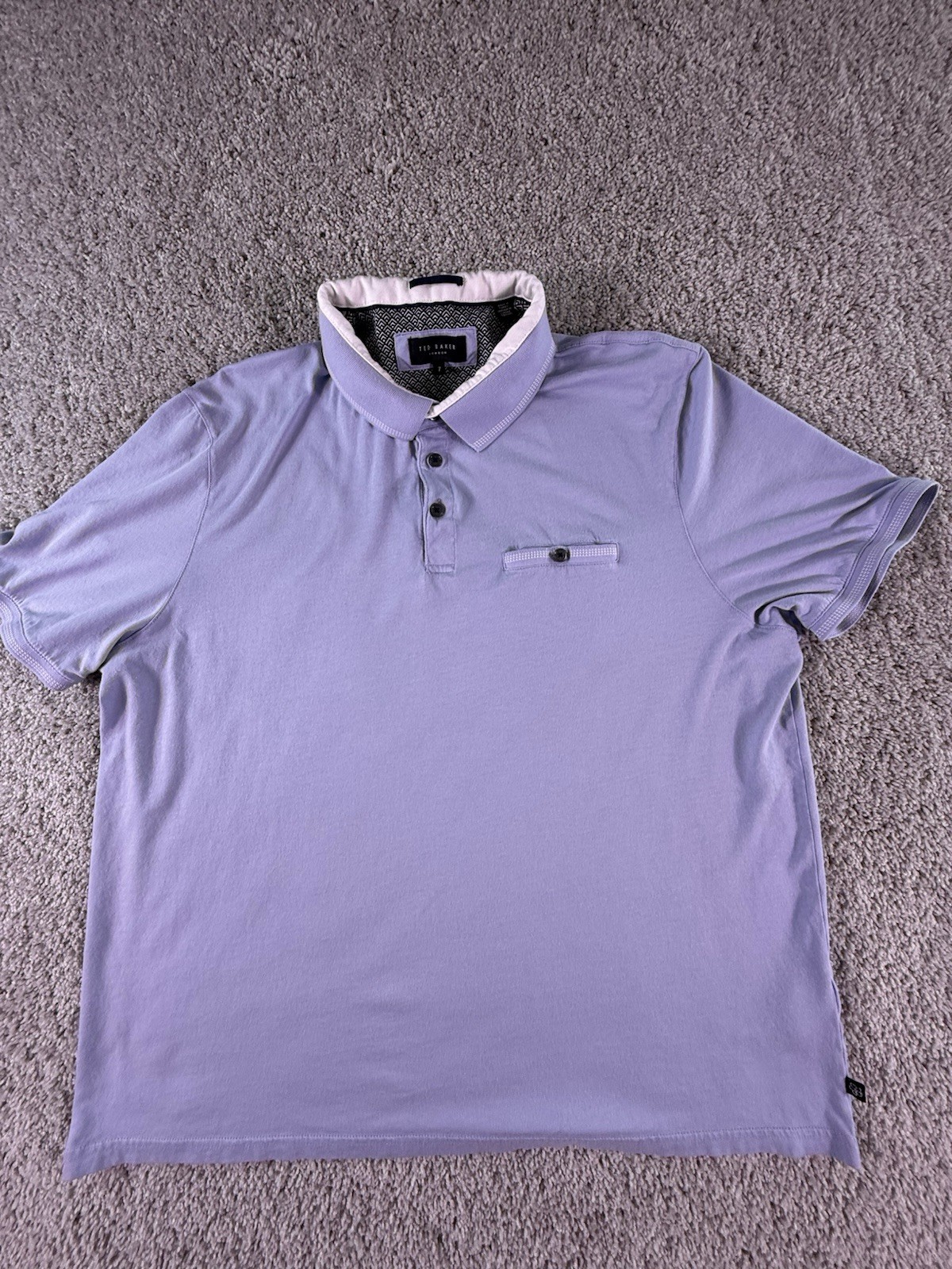 Ted Baker Gray Light Blue Short Sleeve Polo Men's Size 7 / XXXL