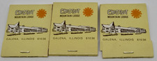 Chestnut Mountain Lodge Galena Illinois FULL Matchbook LOT of THREE (3)