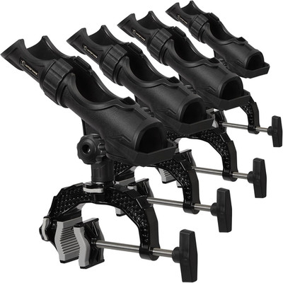 Fishing Rod Holder with Aluminum Alloy Base and One-Click Lock System Fits round