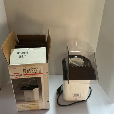 West Bend Poppery II Hot Air Corn Popcorn Popper 82602 White Vintage