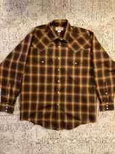 Vintage Filson Plaid 100% Wool Western LS Pearl Snap Shirt Mens Large USA Made