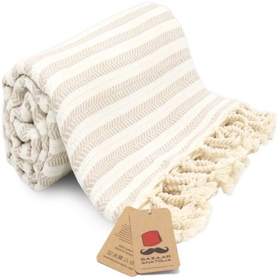 Turkish Bath Towel   100% Cotton, Quick Dry Boho Farmhouse Decor, Autumn Thro...