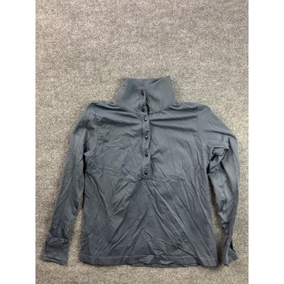 Athleta Flurry Seamless Henley Pullover Top Womens L Long Sleeve Mock Neck