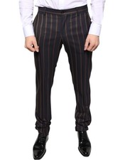 Dolce & Gabbana Brown Stripes Skinny Men Dress Men's Pants Authentic