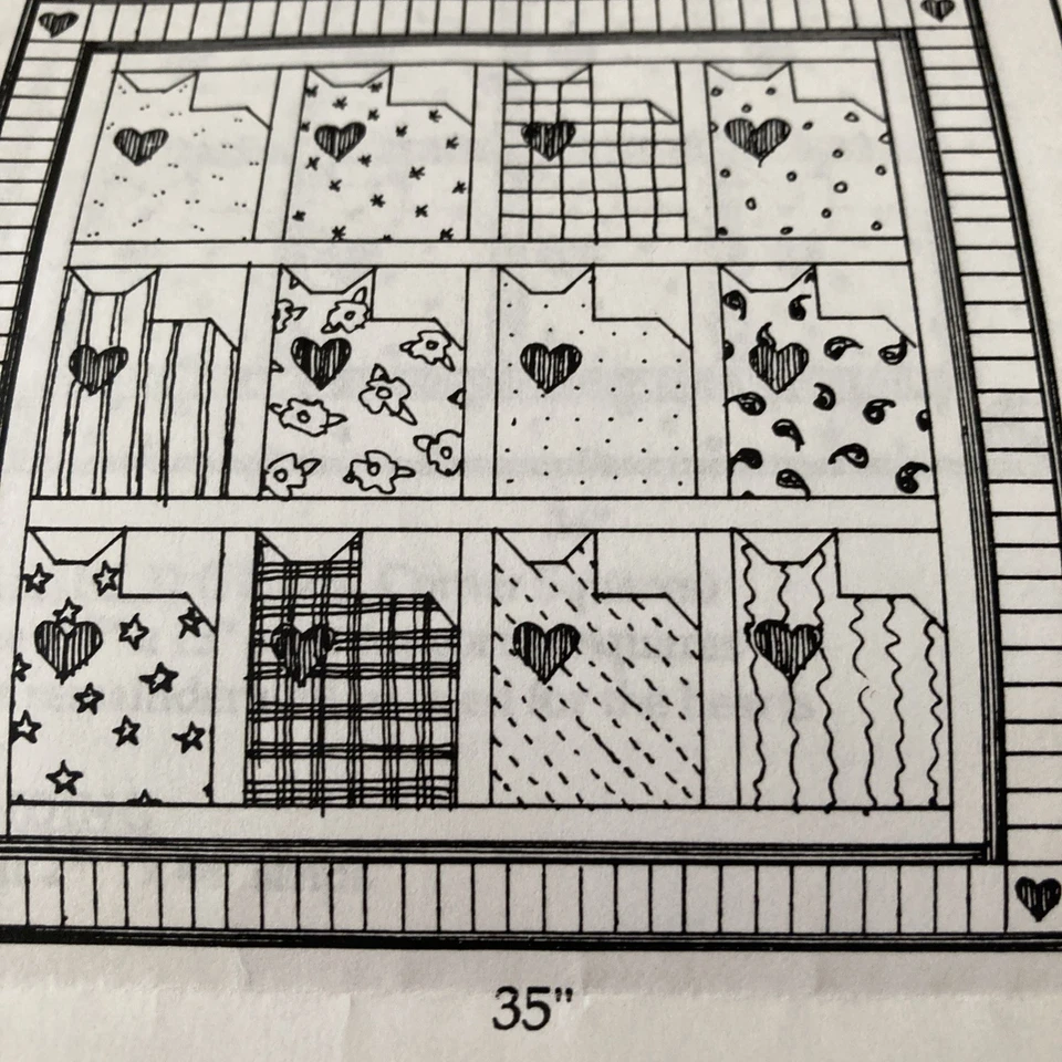 CRAZY FOR CATS  Vintage 1992 DEBBIE MUMM  Applique Mini Quilt Pattern Never Used - Image 4 of 4