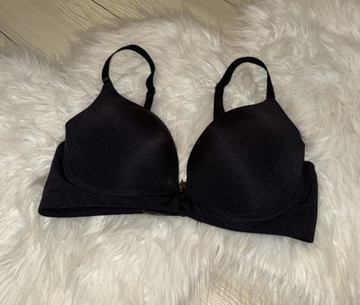 FAME Fredericks of Hollywood Padded Plunge Push Up Bra UW Womens 34C Black