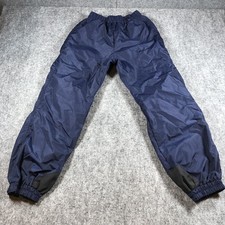 Vintage Columbia Nylon Pants Womens Medium Navy Lined Elastic Rain Shell 90s
