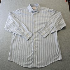 Brooks Brothers Shirt Mens 16-34 Blue Stripe Madison Non Iron Supima Cotton