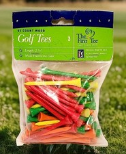 Golf Tees PGA Tour Fluorescent Multi Color Wood Tees 2 3/4  65 Count PGA Golf