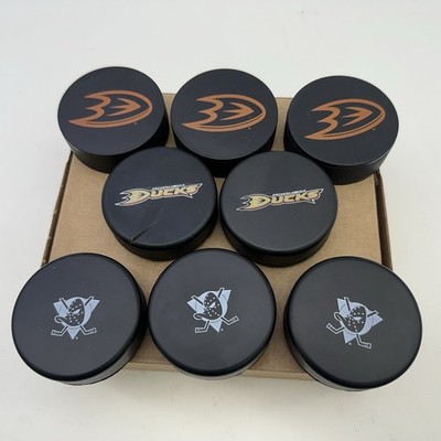 Lot Of 8 *FOAM*  NHL Pucks Anaheim Ducks Foam Puck Toys Soft Squeeze
