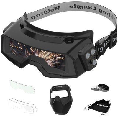 Schweißbrille Schweißmaske Automatik Abdunkelnd Schwarz Lyg-r100a
