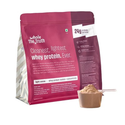 The Whole Truth Whey Protein Isolat + Konzentrat Light Cocoa 1 kg leicht verd...