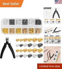 2200 Pieces Crimp Beads for Jewelry Making - 3 Sizes 4 Colors - Beads for Brac