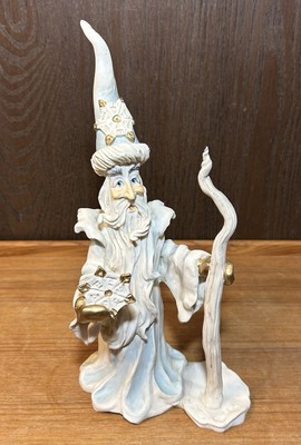 VTG Rare 1995 Allyson Nagel Wizard Sorcerer Sculpture W Snowflake & Staff Signed