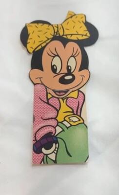 Vtg 1990s Minnie Mouse 80s Style Fashion Clothes Walt Disney RARE 5'' BOOKMARK!