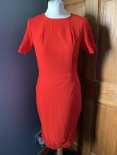 H&M red Pencil Style Short Sleeve dress size US8 UK M