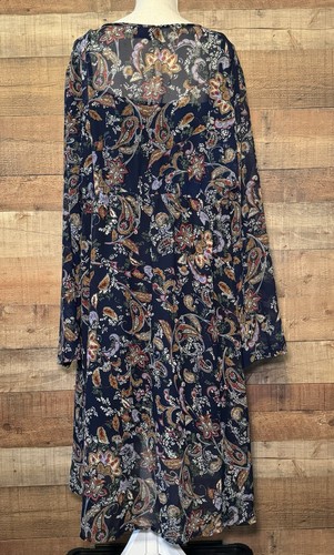 COWGIRL LEGEND Navy Paisley Floral High Low Dress Women's size 3X - Picture 2 of 8
