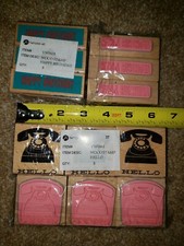 Hampton art Rubber Stamp Happy Birthday / Hello lot Words Wood ink stamper x12