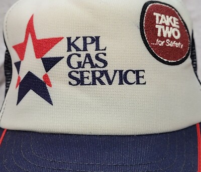 Vintage KPL Gas Service Take 2 Trucker Hat Foam Mesh Baseball Cap Made USA
