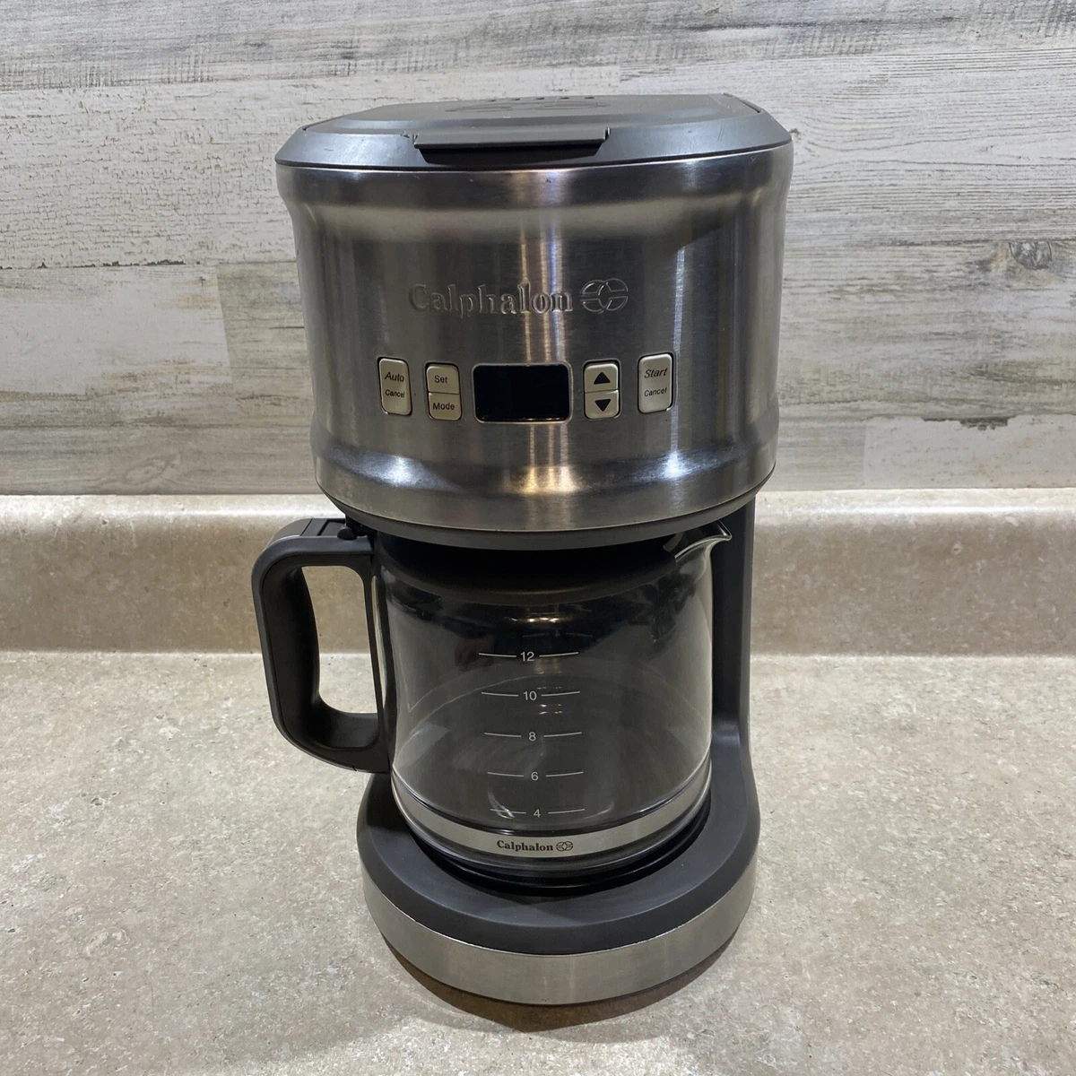 Calphalon 12-Cup Coffee Maker Model HE121CMG Silver Kitchen Stainless Steel