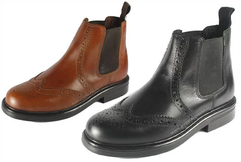 Appleby Boys Childs Leather Brogue Pull On Chelsea Dealer Boots Infant 9 - UK 6 - Image 1 of 1