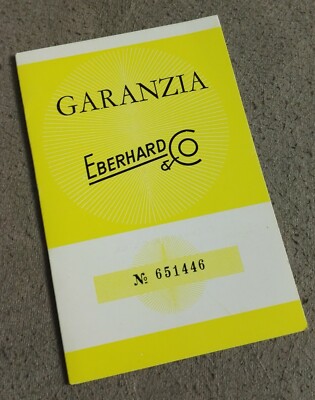 Certificat De Garantie Vierge Eberhard & Co - Pour Montres Scafograf/Scientigraf, Occasion