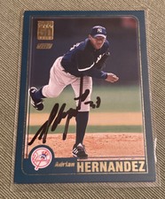 Adrian Hernandez autographed baseball card NY Yankees 2001 Topps Rookie #T226 RC