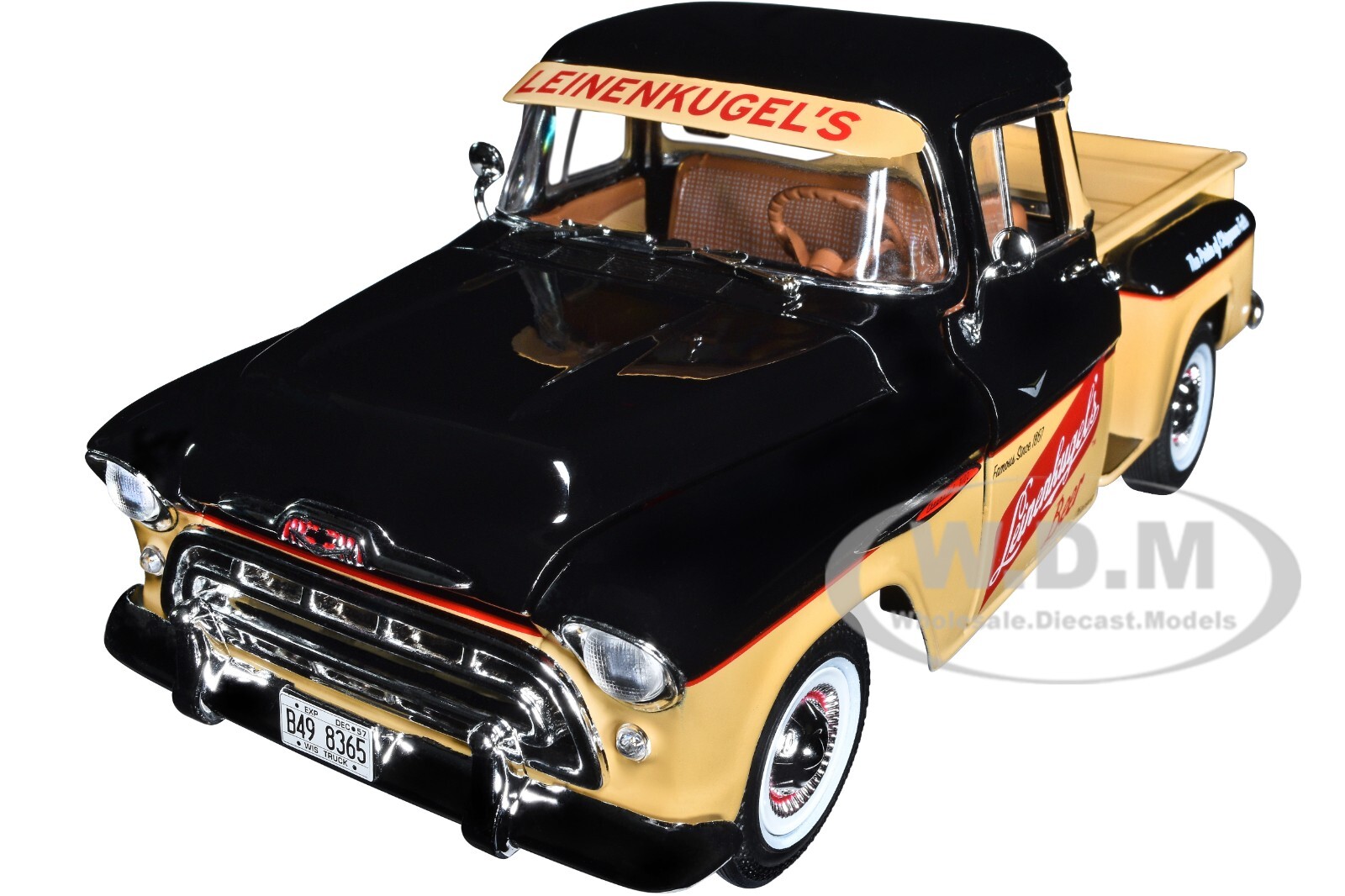 ПИКАП CHEVROLET 3100 STEPSIDE 1957 ГОДА ВЫПУСКА, LEINENKUGLES 1/18, ЛИТОЙ ПОД ДАВЛЕНИЕМ, AUTO WORLD AW311