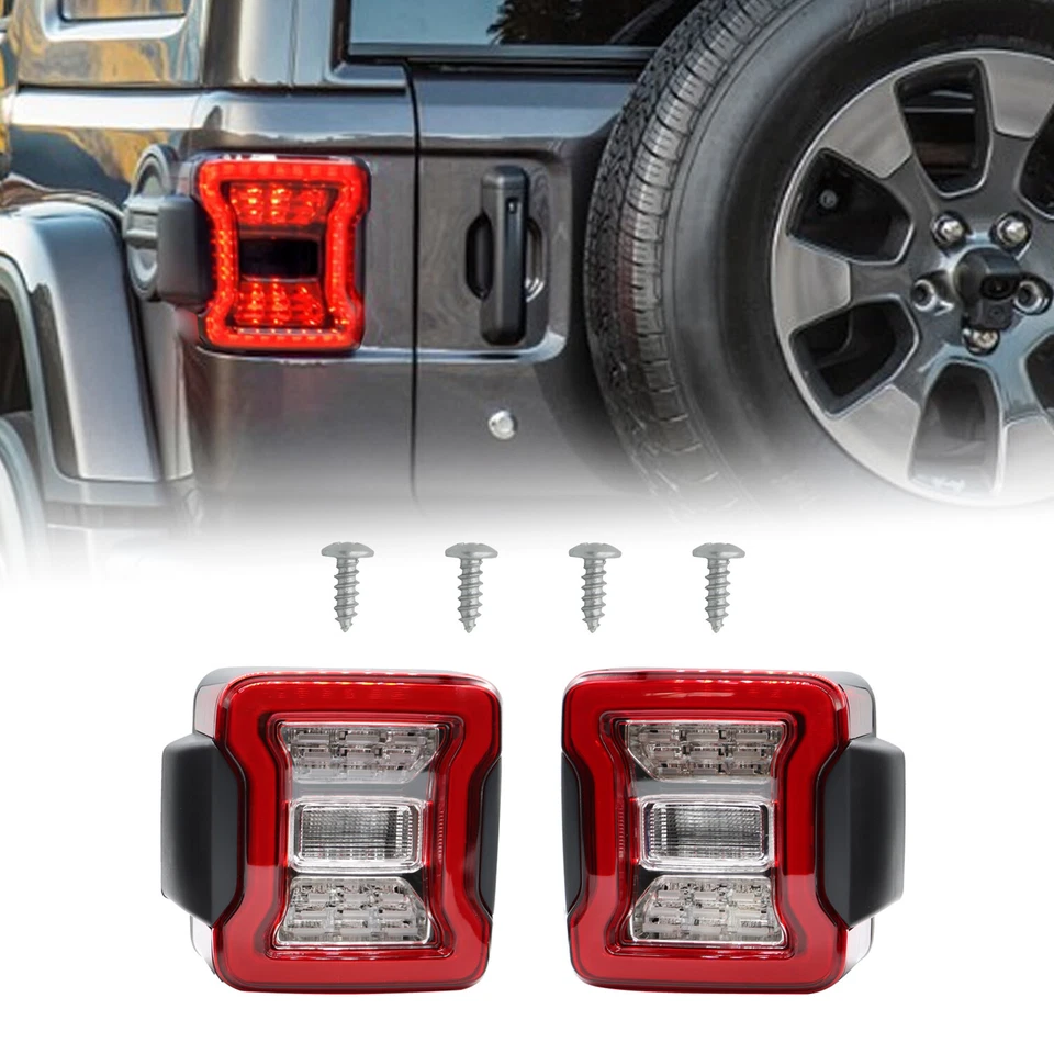 Par para 2007-2018 Jeep Wrangler JK LED lanternas traseiras de freio traseiro lâmpadas de seta - Imagem 2 de 4