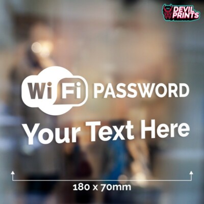 Internet Password Sticker Personalised WiFi Password Decal Sticker Sign Business Internet Window ...
