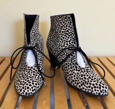 Arche Polka Dot Pony Hair Booties Made In France Size 38